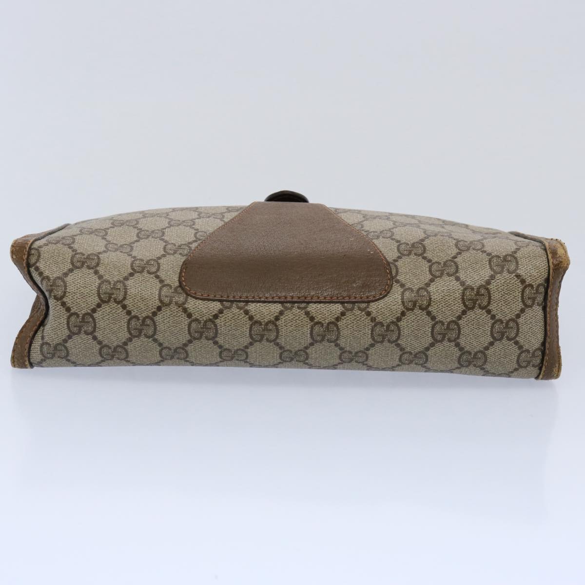 GUCCI GG Supreme Web Sherry Line Clutch Bag Beige Red Green 89 01 033 Auth 60742