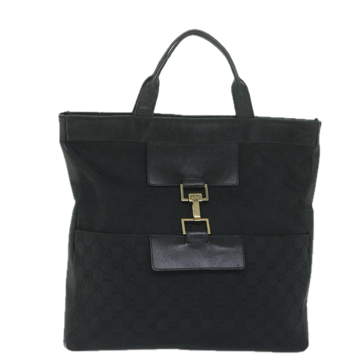 GUCCI GG Canvas Hand Bag Black 001 4083 Auth 60788