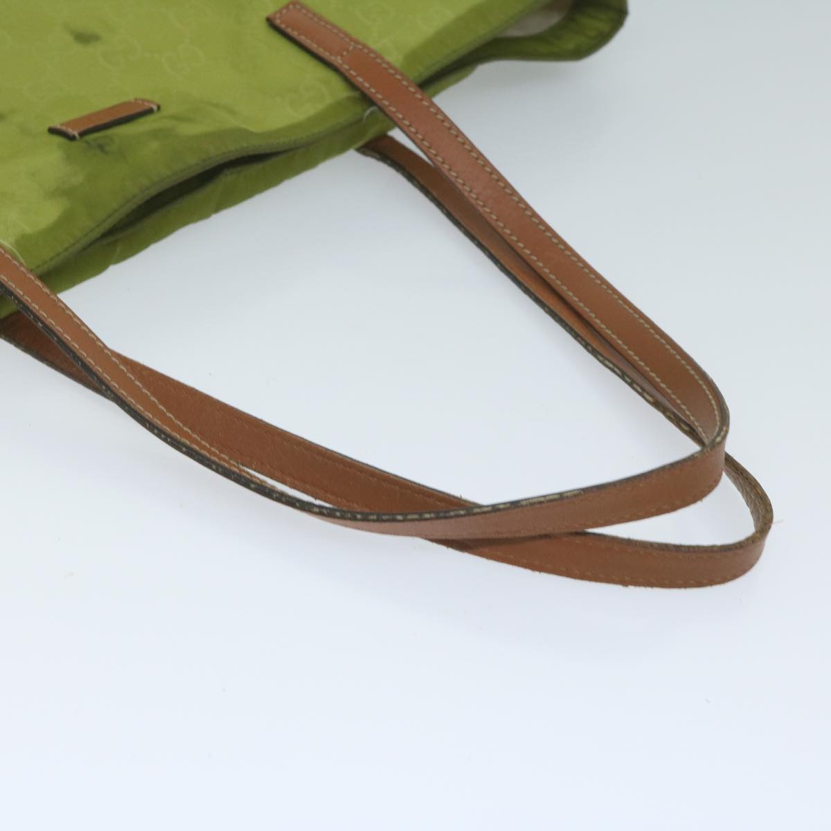 GUCCI GG Canvas Tote Bag Green 295252 Auth 60789