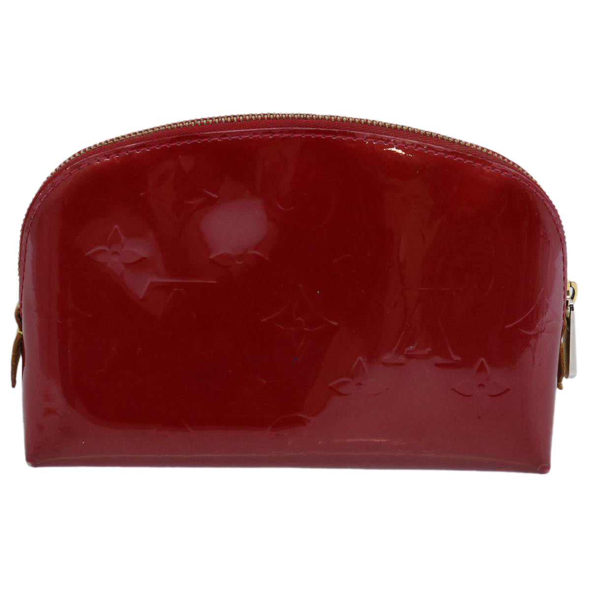 LOUIS VUITTON Monogram Vernis Pochette Cosmetic Pouch Red Slys M90172 Auth 60838