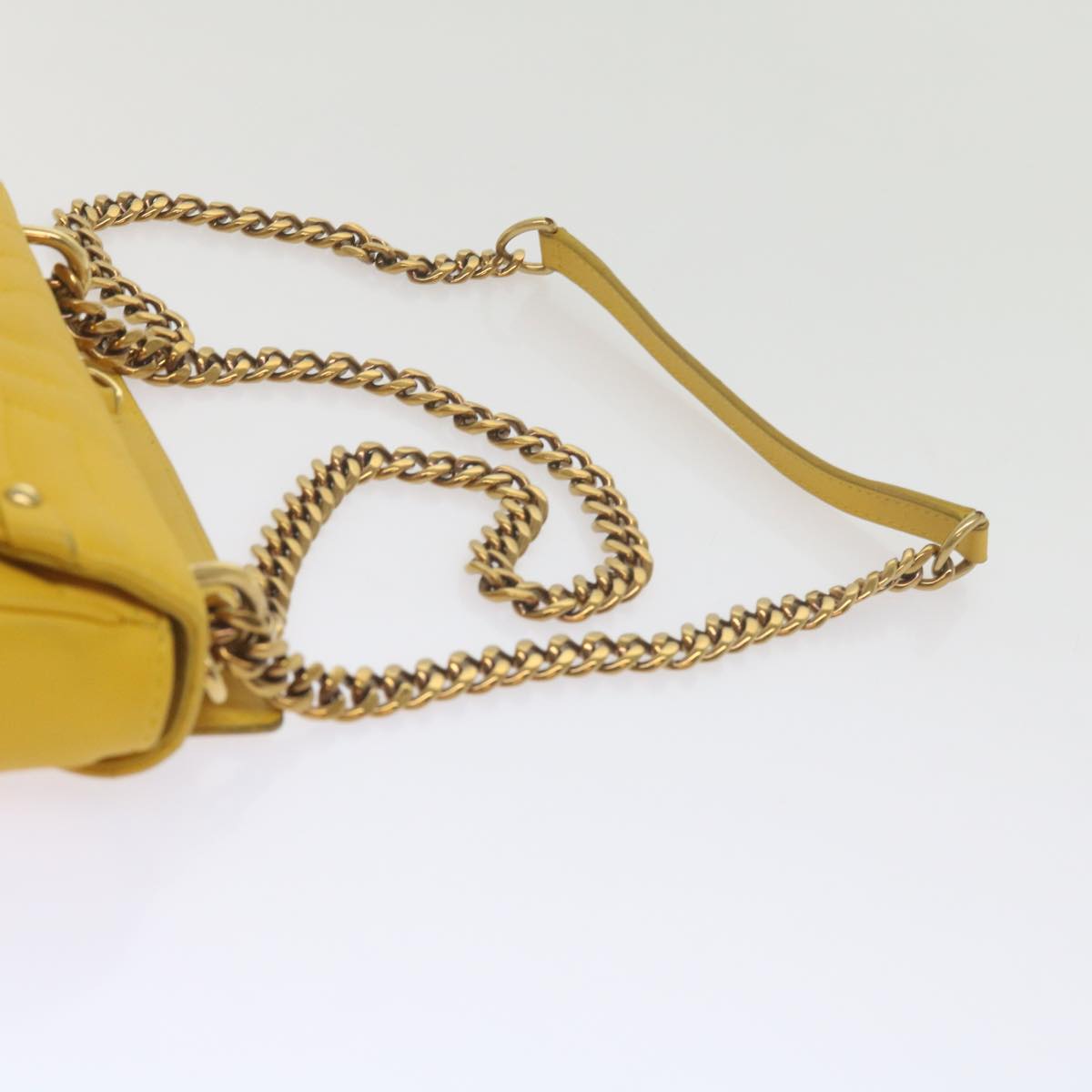 LOUIS VUITTON New Wave Chain Bag PM Shoulder Bag Leather Yellow LV Auth 60852SAV