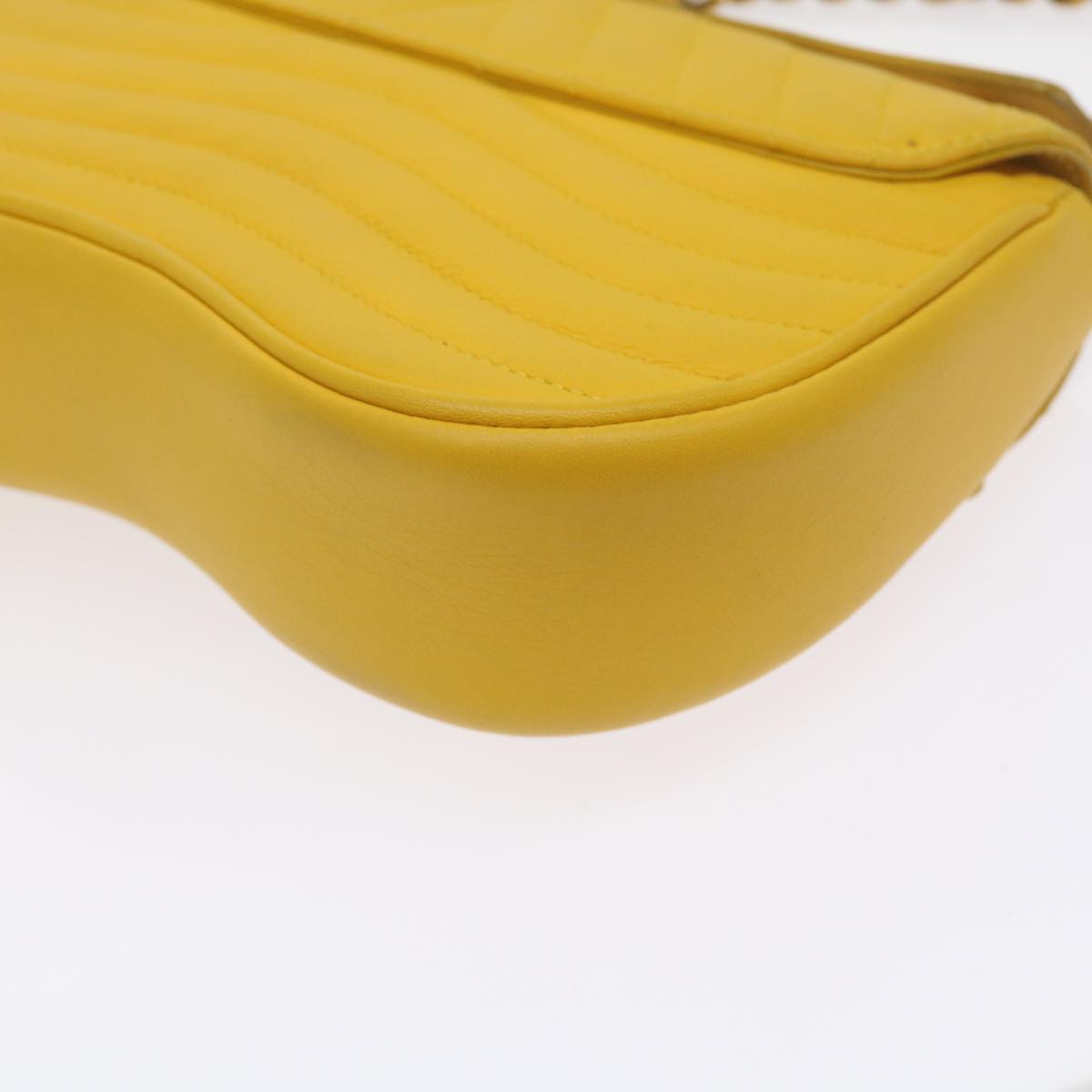 LOUIS VUITTON New Wave Chain Bag PM Shoulder Bag Leather Yellow LV Auth 60852A