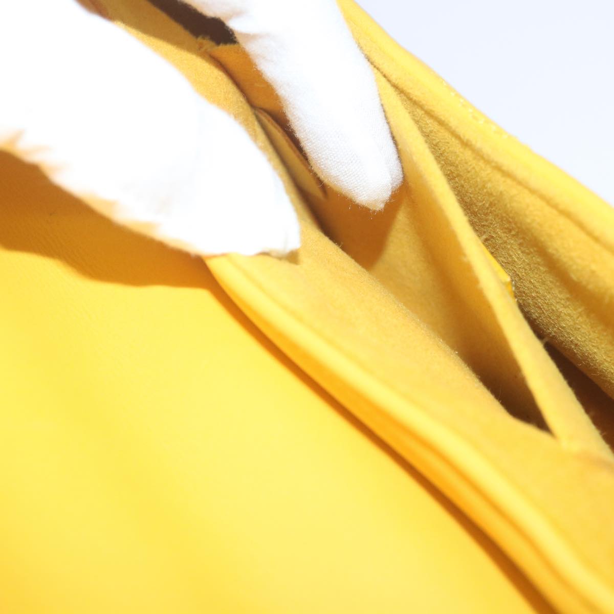 LOUIS VUITTON New Wave Chain Bag PM Shoulder Bag Leather Yellow LV Auth 60852A