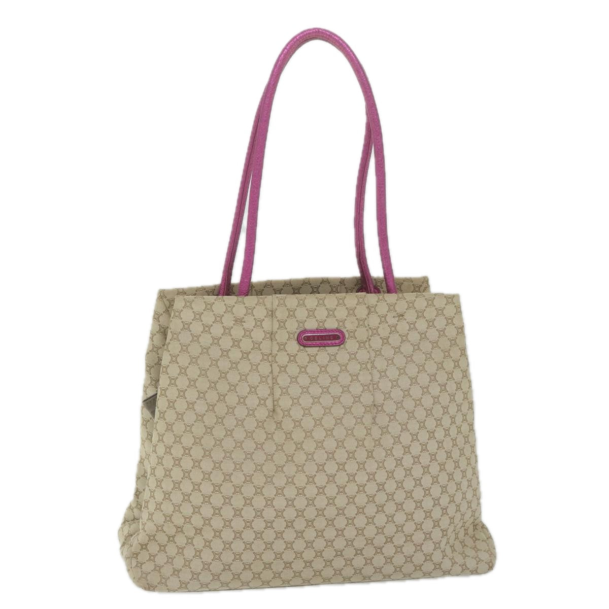 CELINE Macadam Canvas Tote Bag Beige Auth 60918