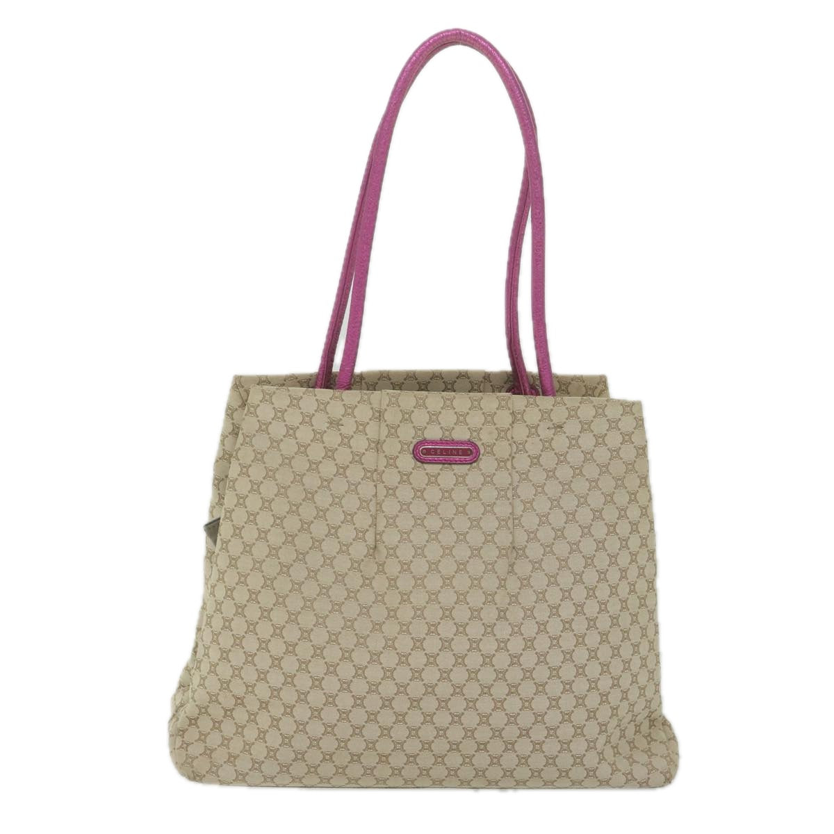 CELINE Macadam Canvas Tote Bag Beige Auth 60918