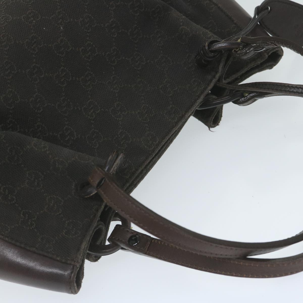 GUCCI GG Canvas Hand Bag Black 101919 Auth 61155