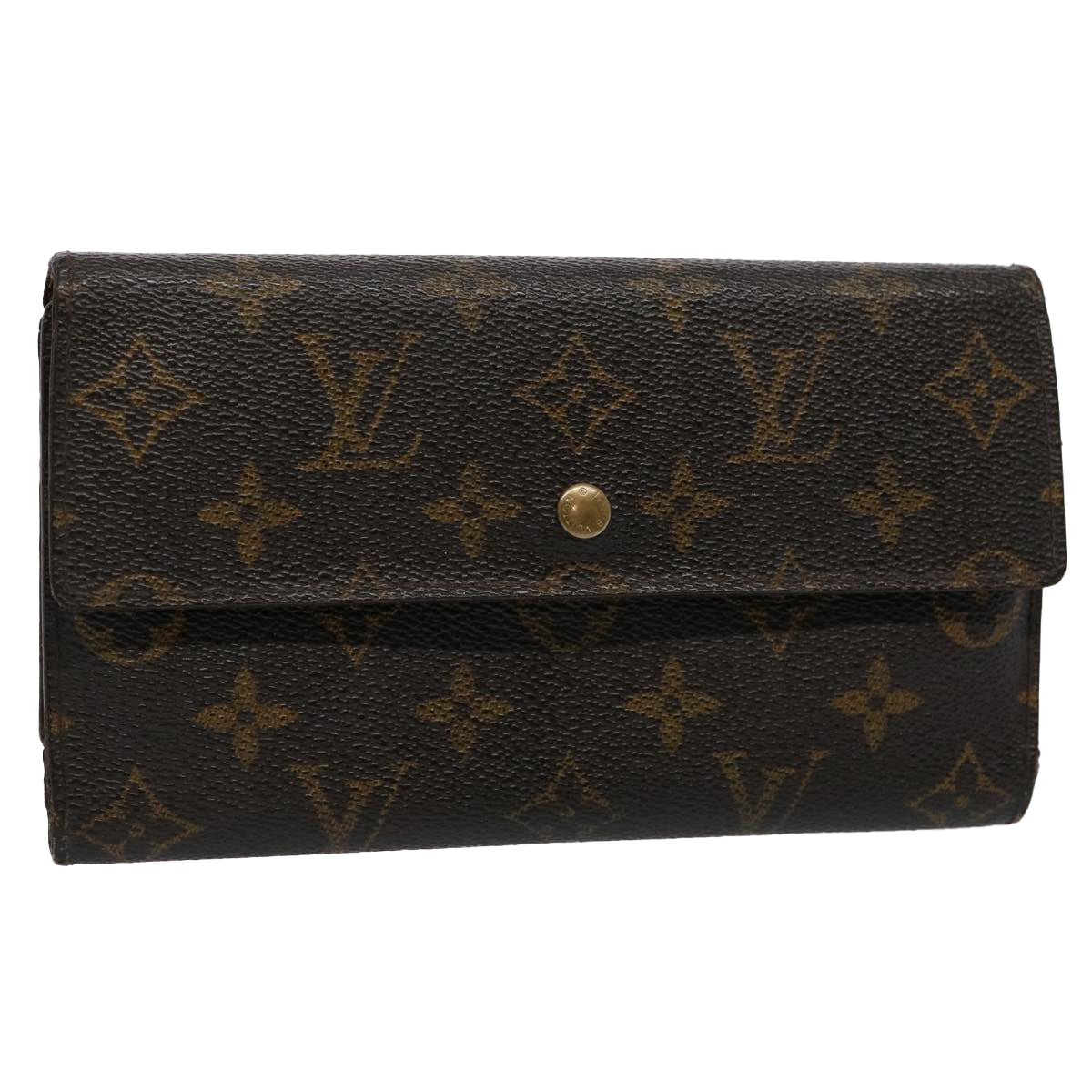 LOUIS VUITTON Monogram Portefeuille International Long Wallet M61217 Auth 61189