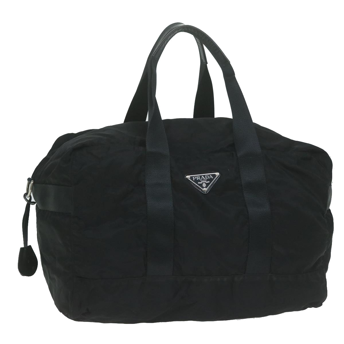 PRADA Boston Bag Nylon Black Auth 61194