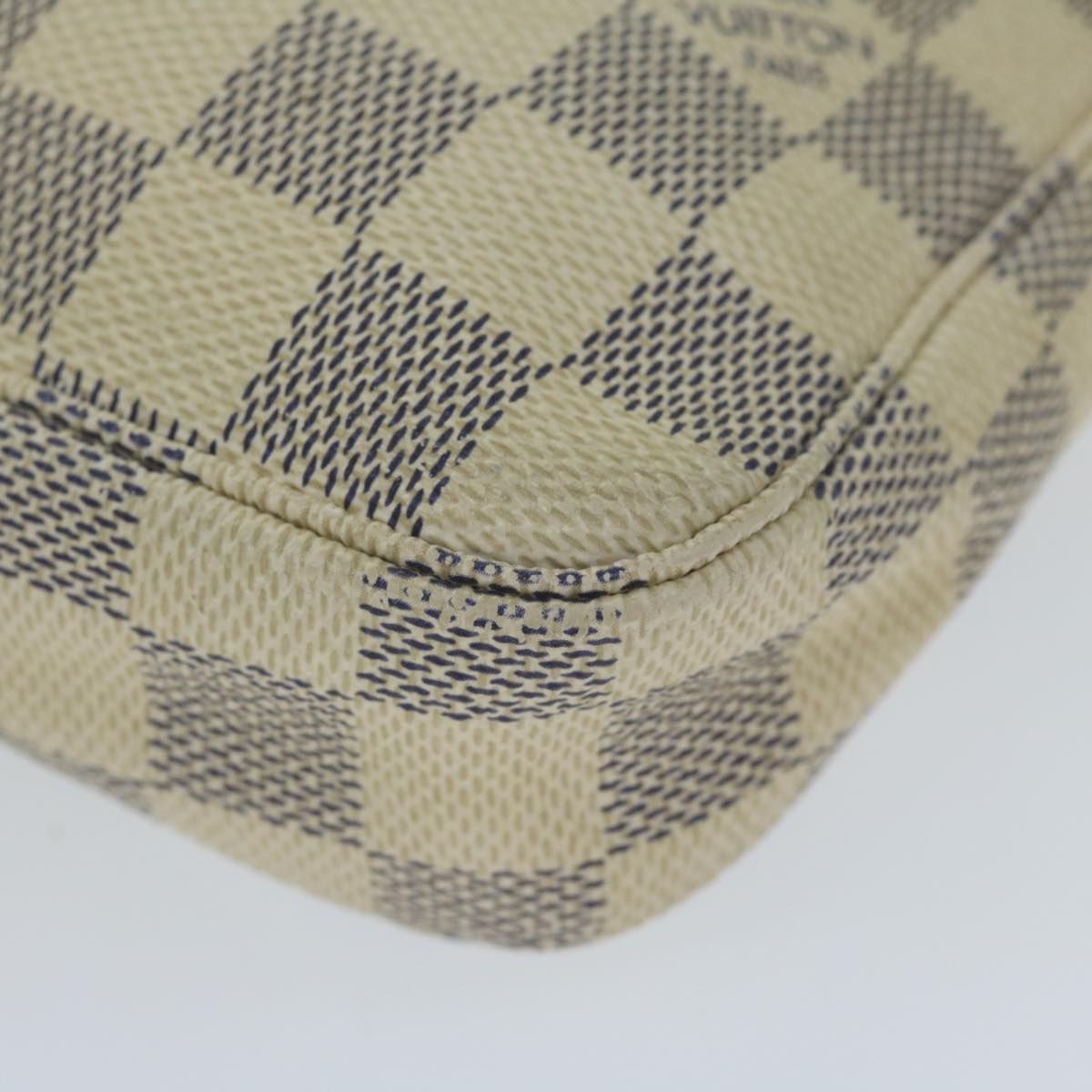 LOUIS VUITTON Damier Azur Pochette Accessoires Pouch N51986 LV Auth 61281