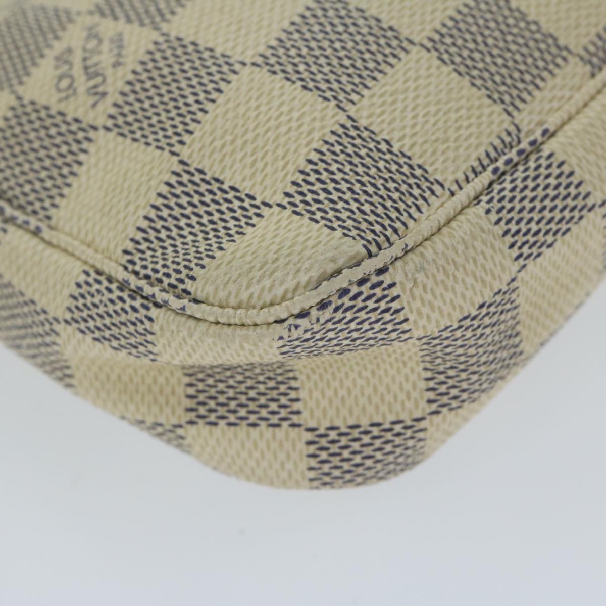 LOUIS VUITTON Damier Azur Pochette Accessoires Pouch N51986 LV Auth 61281