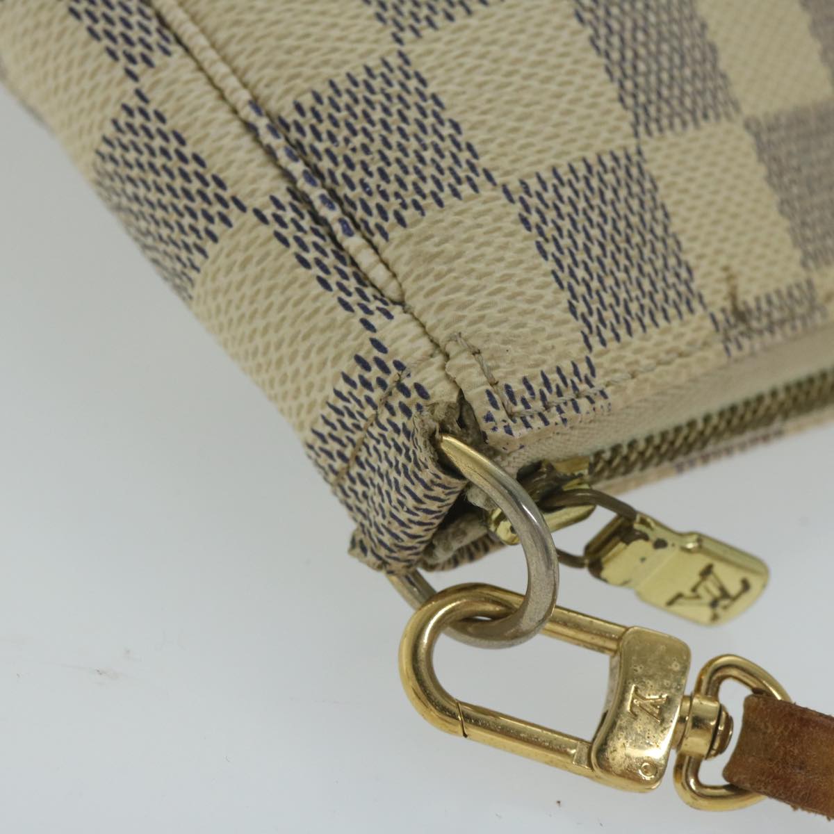 LOUIS VUITTON Damier Azur Pochette Accessoires Pouch N51986 LV Auth 61281