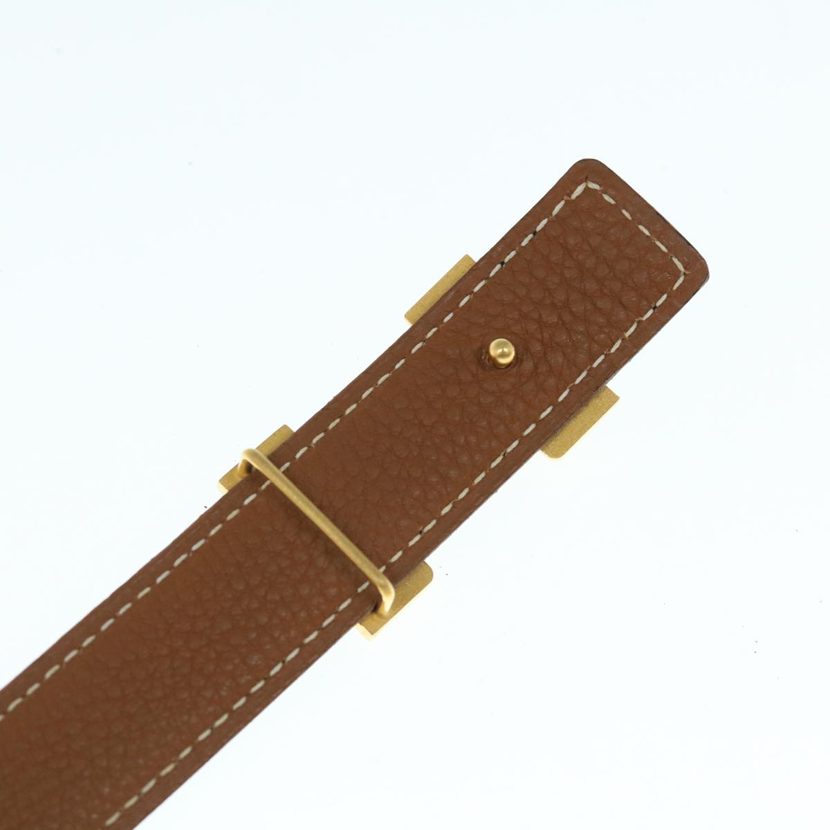 HERMES Constance Belt Leather 24.4""-26.4"" Black Brown Auth 61471