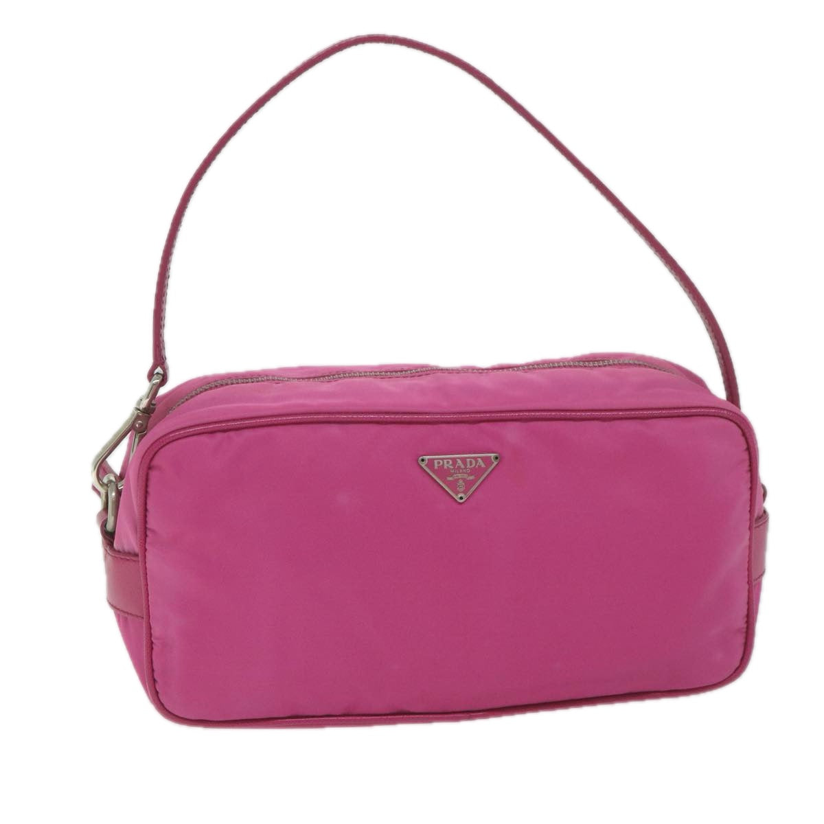 PRADA Accessory Pouch Nylon Pink Auth 61517