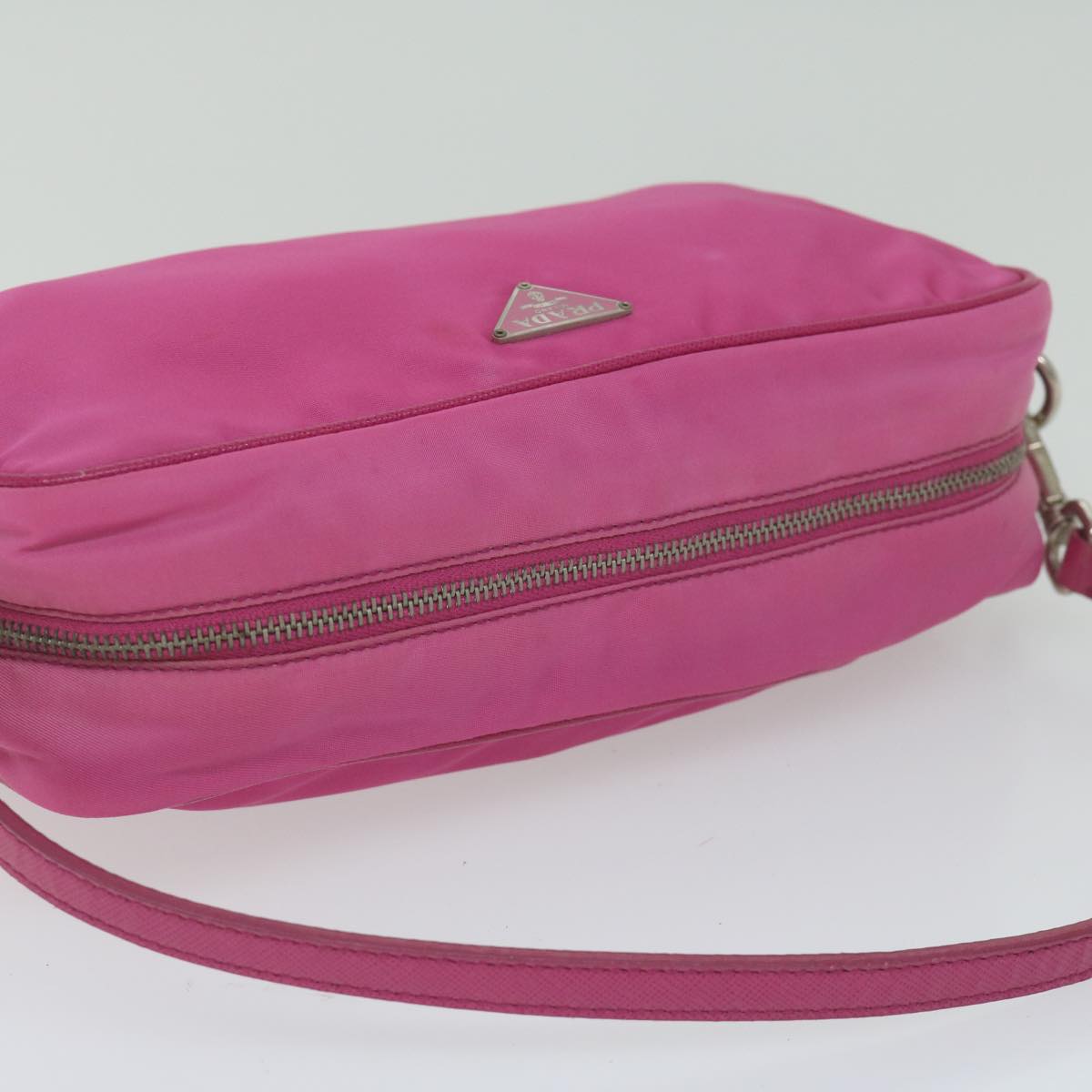 PRADA Accessory Pouch Nylon Pink Auth 61517