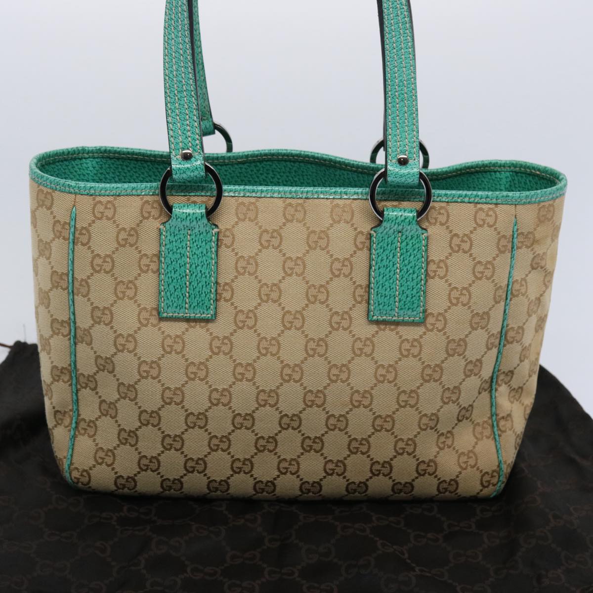 GUCCI GG Canvas Tote Bag Beige 113019 Auth 61647