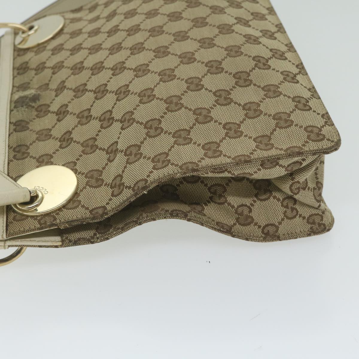 GUCCI GG Canvas Shoulder Bag Beige 120841 Auth 61654