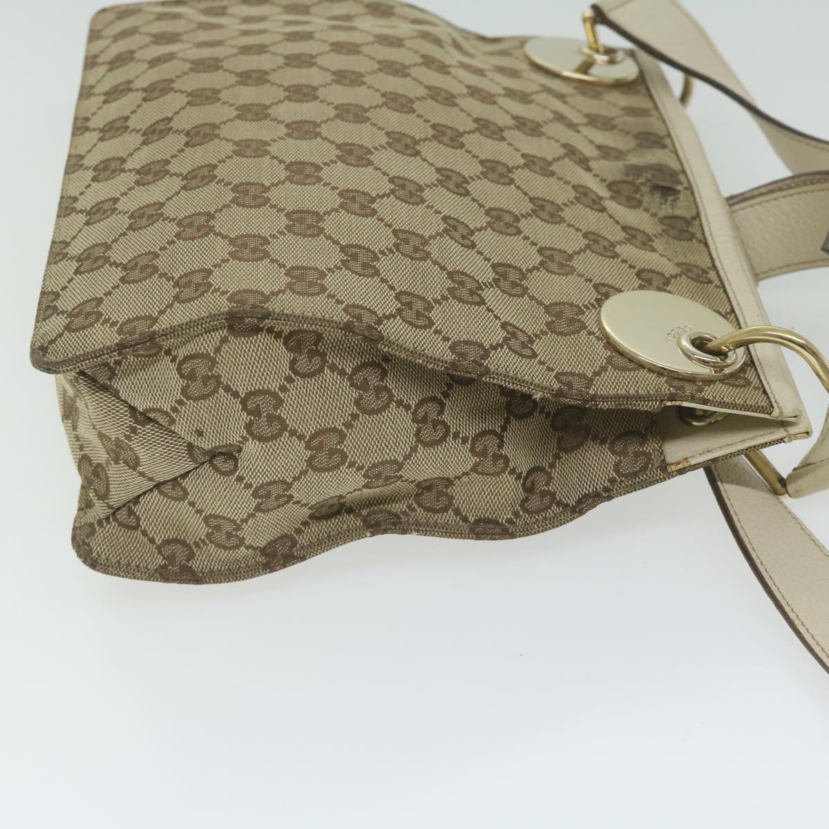 GUCCI GG Canvas Shoulder Bag Beige 120841 Auth 61654