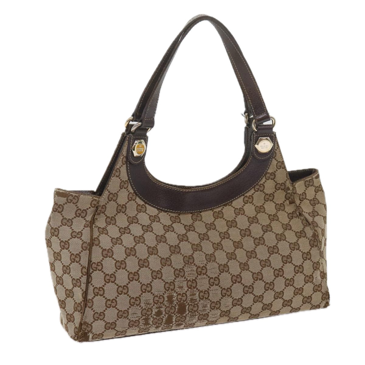 GUCCI GG Canvas Tote Bag Beige Auth 61699