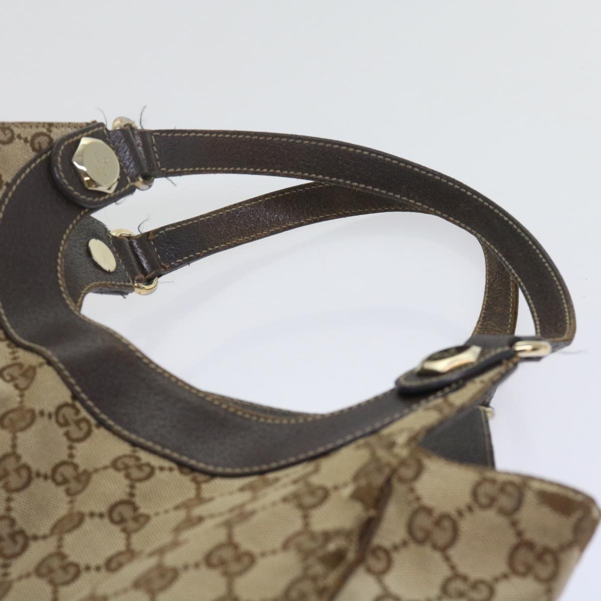 GUCCI GG Canvas Tote Bag Beige Auth 61699