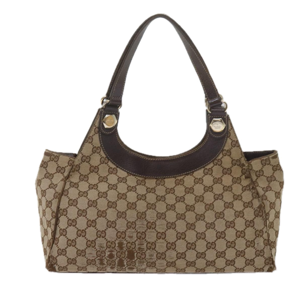 GUCCI GG Canvas Tote Bag Beige Auth 61699