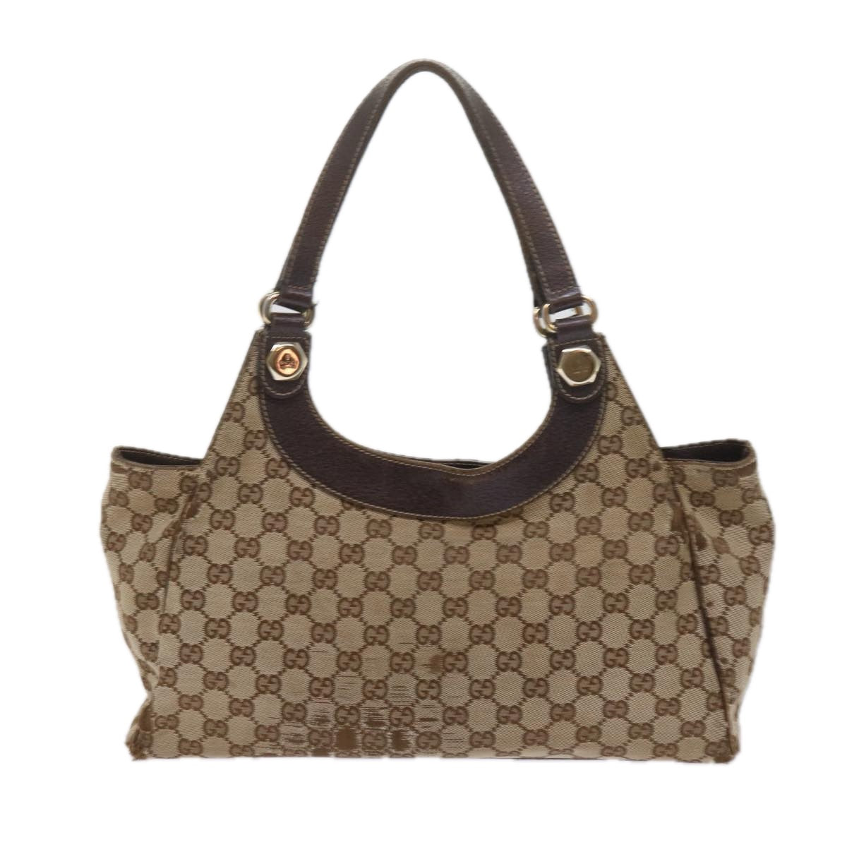 GUCCI GG Canvas Tote Bag Beige Auth 61699