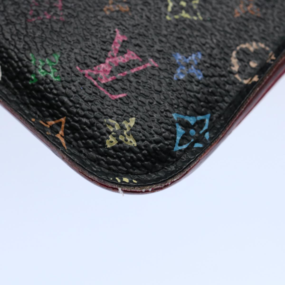 LOUIS VUITTON Multicolor Pochette Cles NM Coin Purse Black M60279 LV Auth 61727