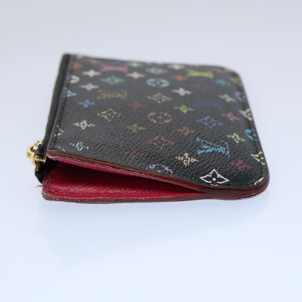 LOUIS VUITTON Multicolor Pochette Cles NM Coin Purse Black M60279 LV Auth 61727