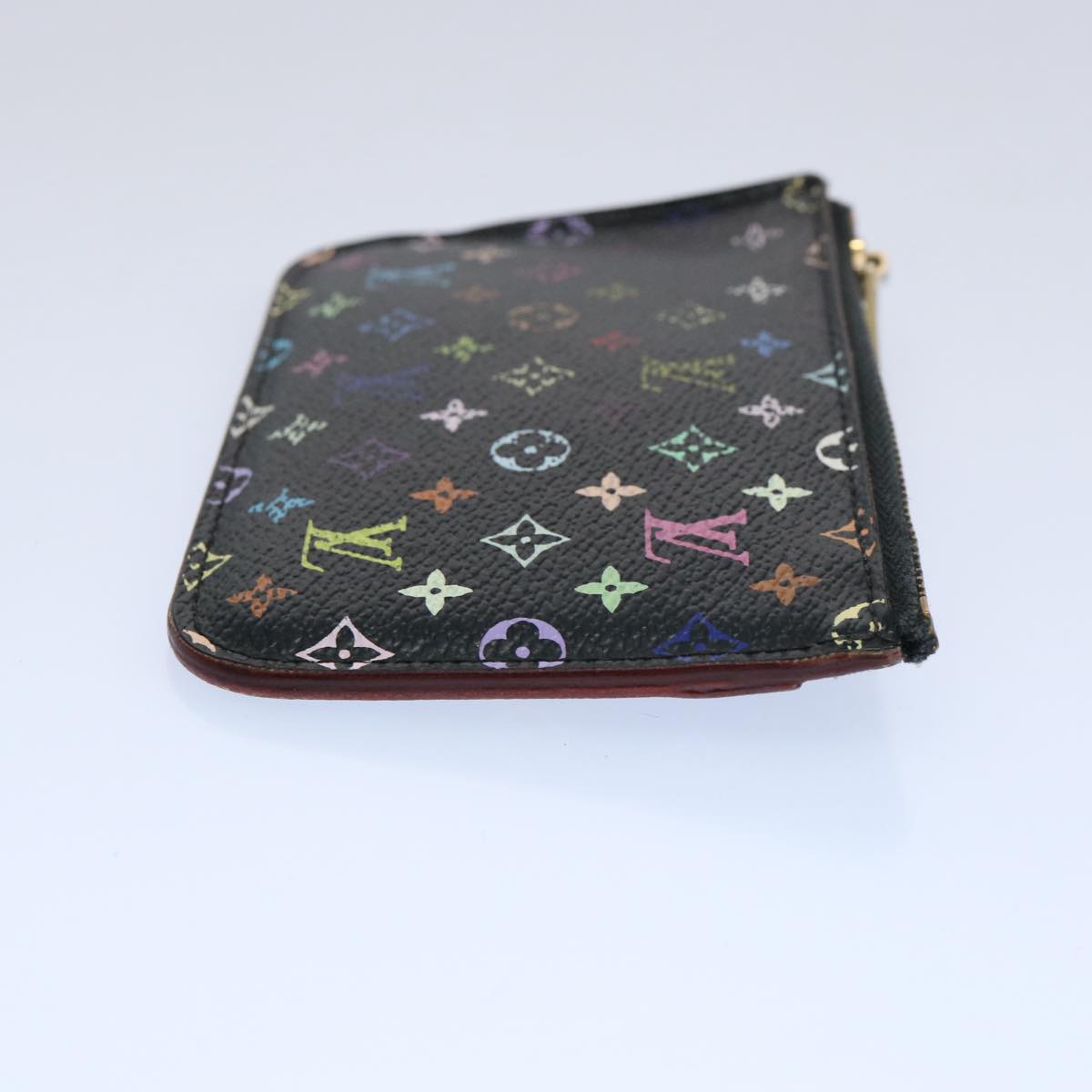 LOUIS VUITTON Multicolor Pochette Cles NM Coin Purse Black M60279 LV Auth 61727