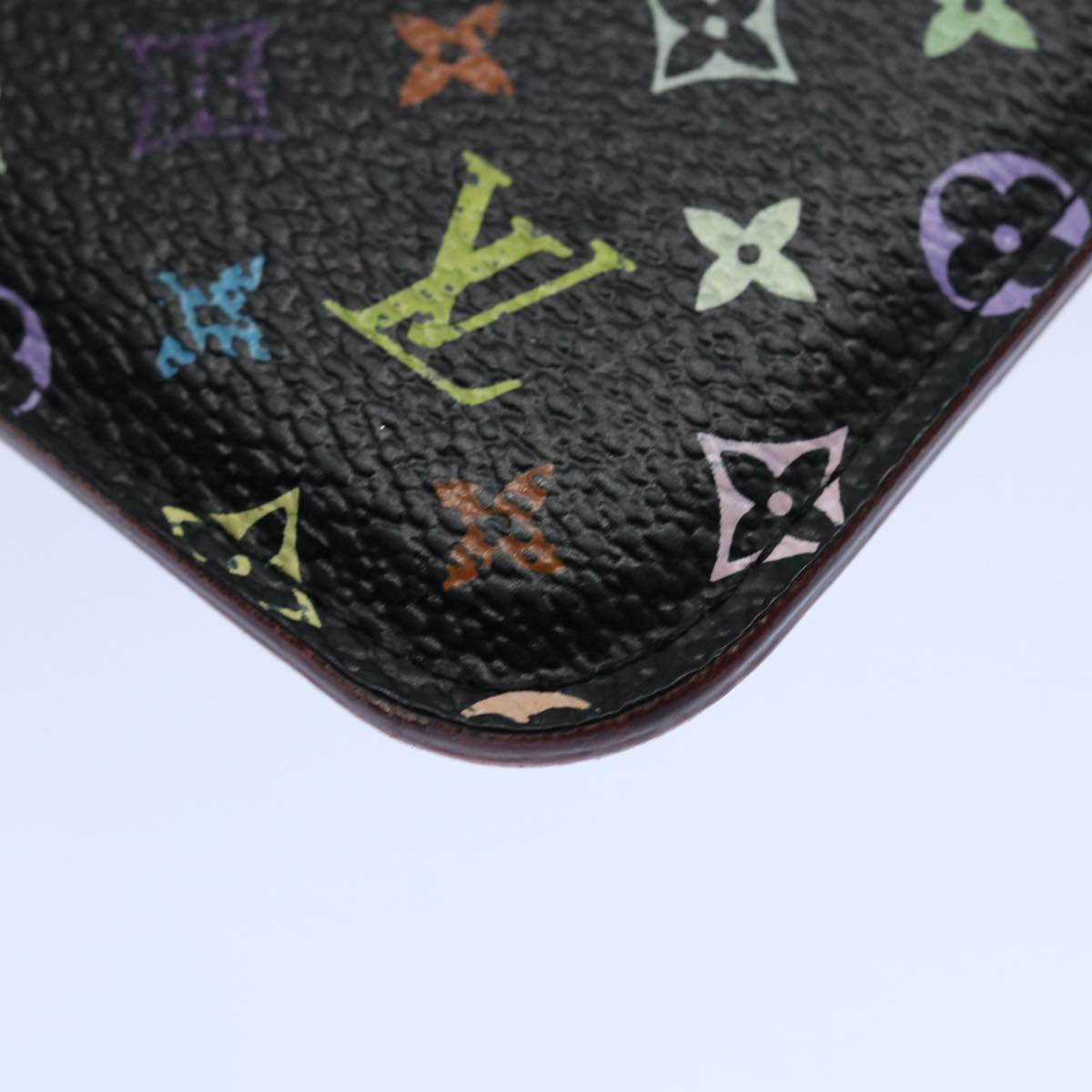 LOUIS VUITTON Multicolor Pochette Cles NM Coin Purse Black M60279 LV Auth 61727