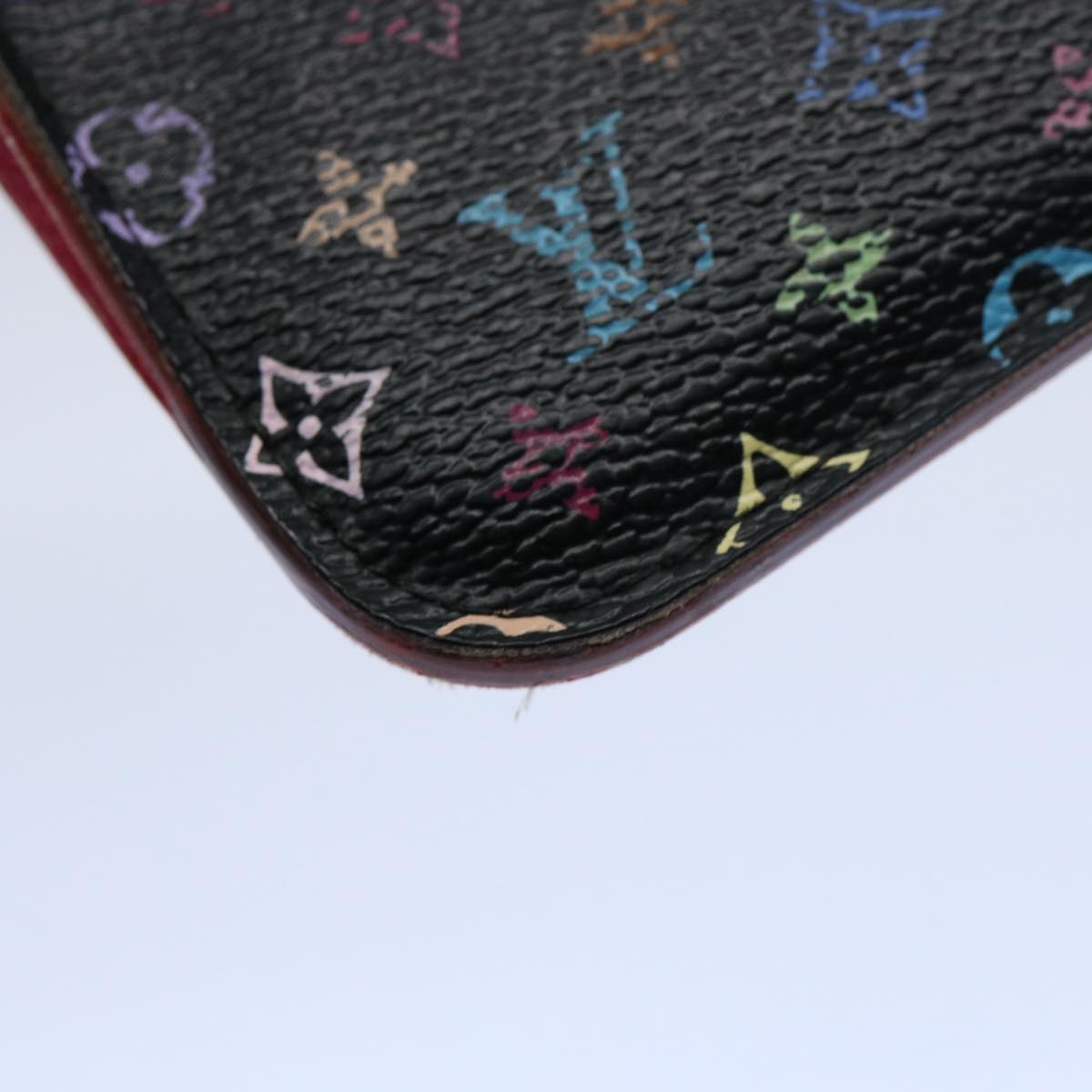 LOUIS VUITTON Multicolor Pochette Cles NM Coin Purse Black M60279 LV Auth 61727