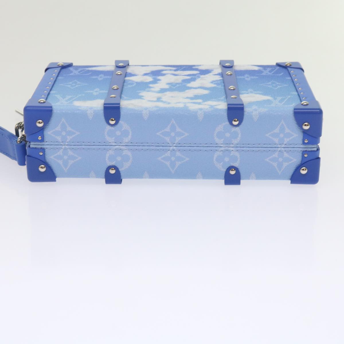 LOUIS VUITTON Monogram Clouds Wallet Trunk Clutch Bag Blue M20403 LV Auth 61941SM