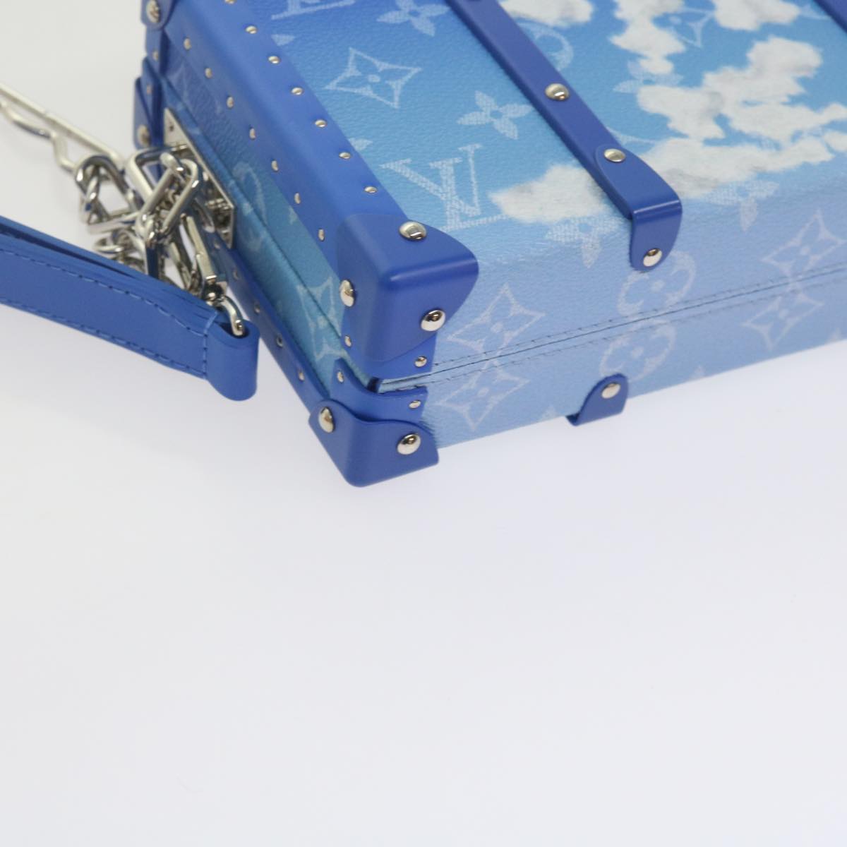 LOUIS VUITTON Monogram Clouds Wallet Trunk Clutch Bag Blue M20403 LV Auth 61941SM