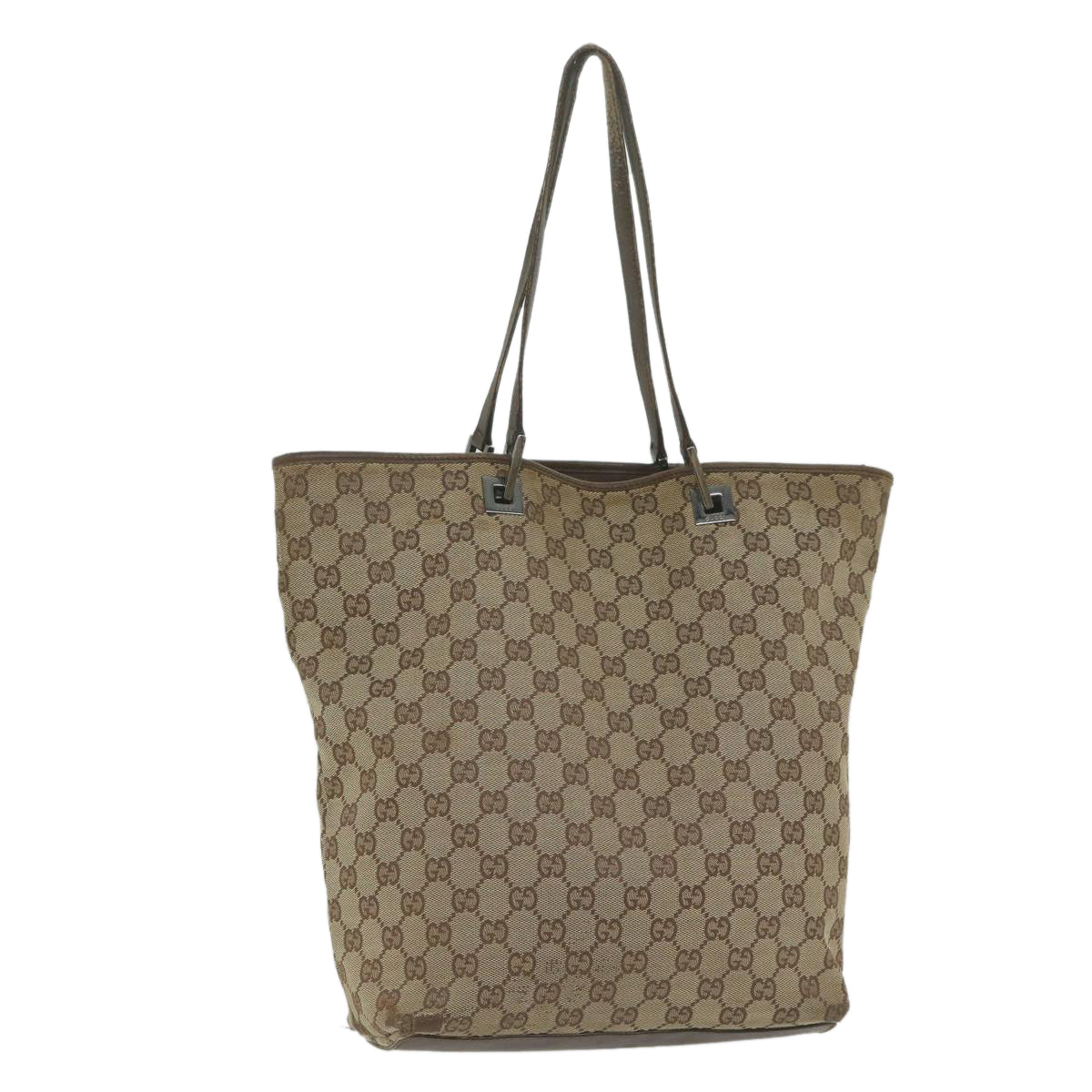 GUCCI GG Canvas Tote Bag Beige 31243 Auth 61956