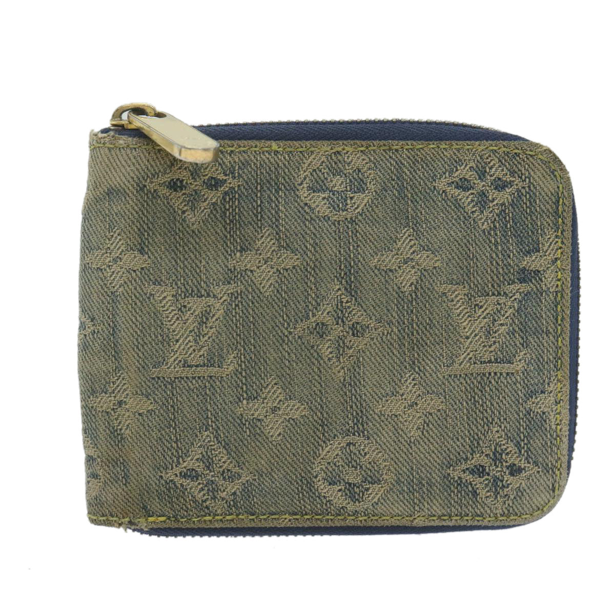 LOUIS VUITTON Monogram Denim Mini Zippy Wallet Wallet Blue M95342 LV Auth 61986