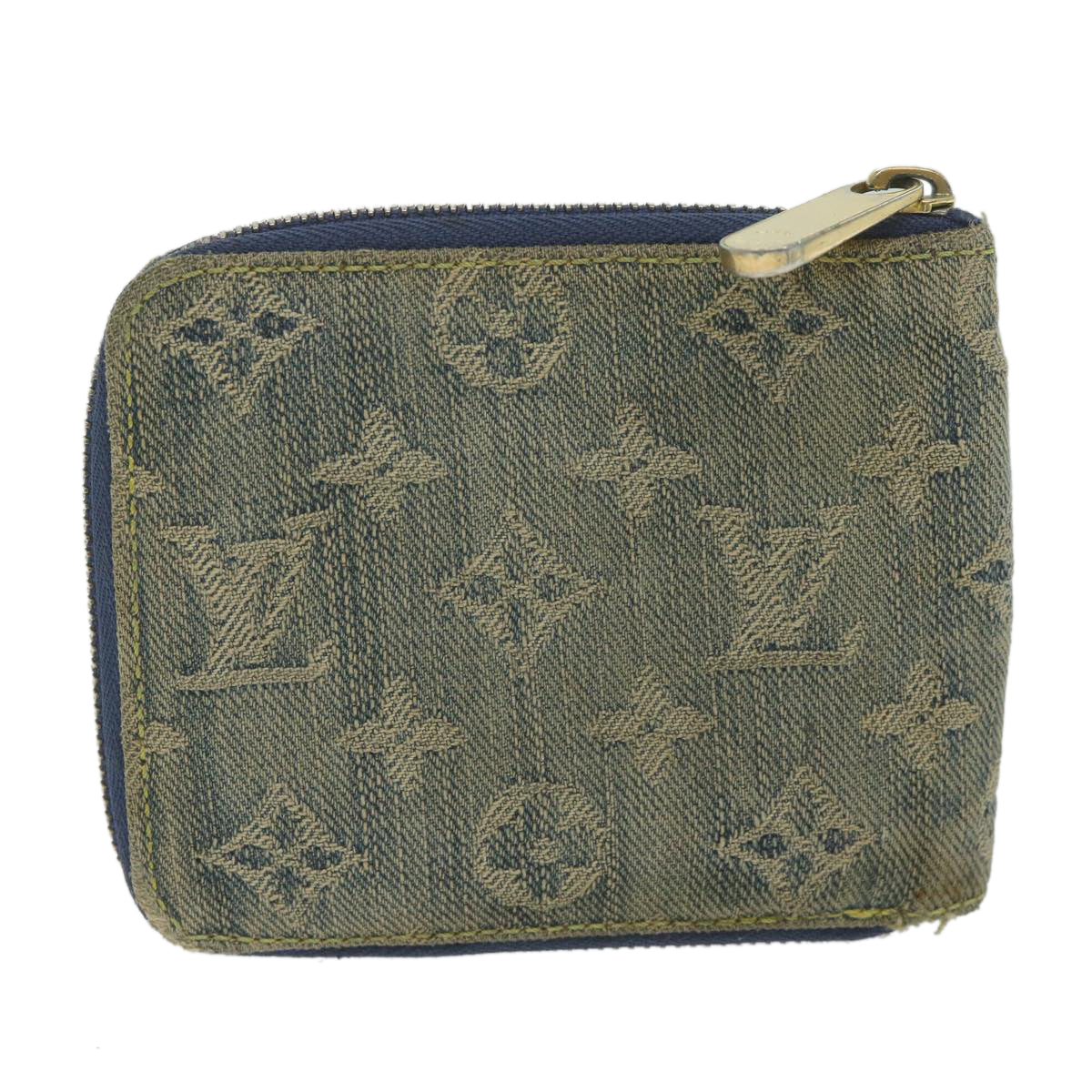 LOUIS VUITTON Monogram Denim Mini Zippy Wallet Wallet Blue M95342 LV Auth 61986