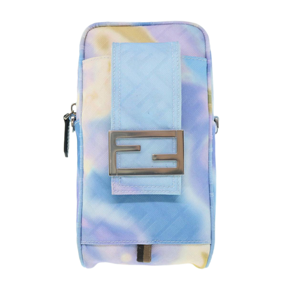 FENDI Zucca Canvas Shoulder Bag Light Blue Auth 62025SAV