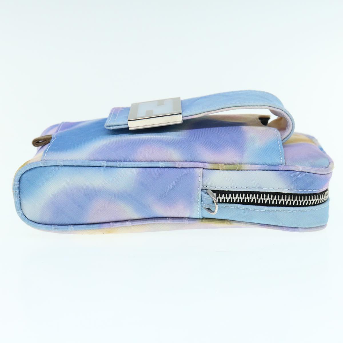 FENDI Zucca Canvas Shoulder Bag Light Blue Auth 62025SAV