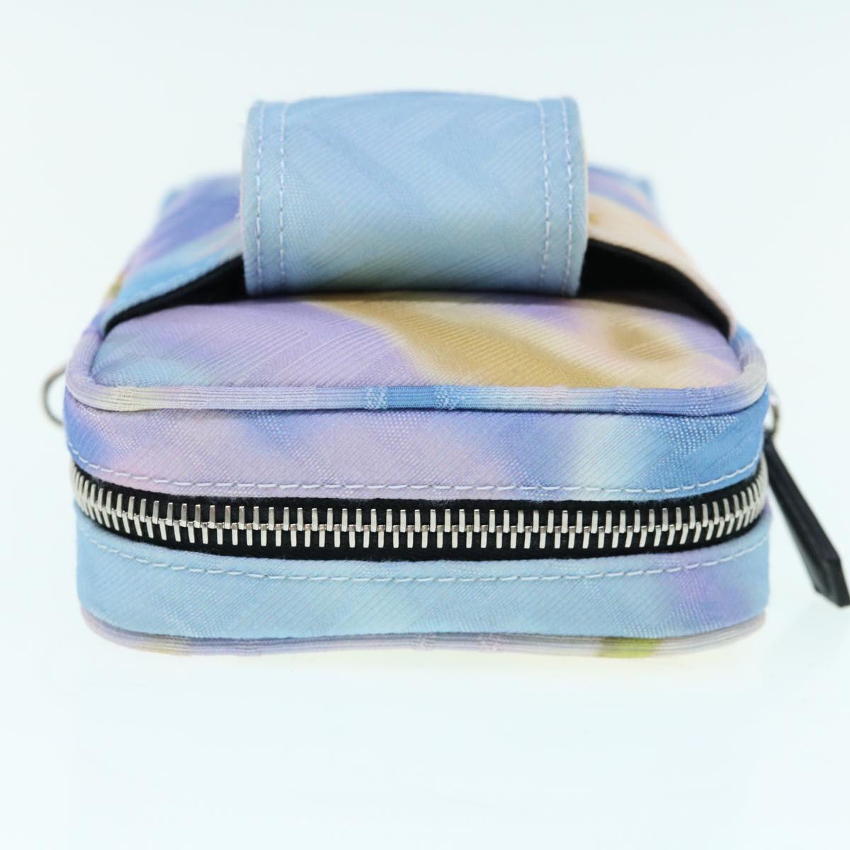 FENDI Zucca Canvas Shoulder Bag Light Blue Auth 62025SAV