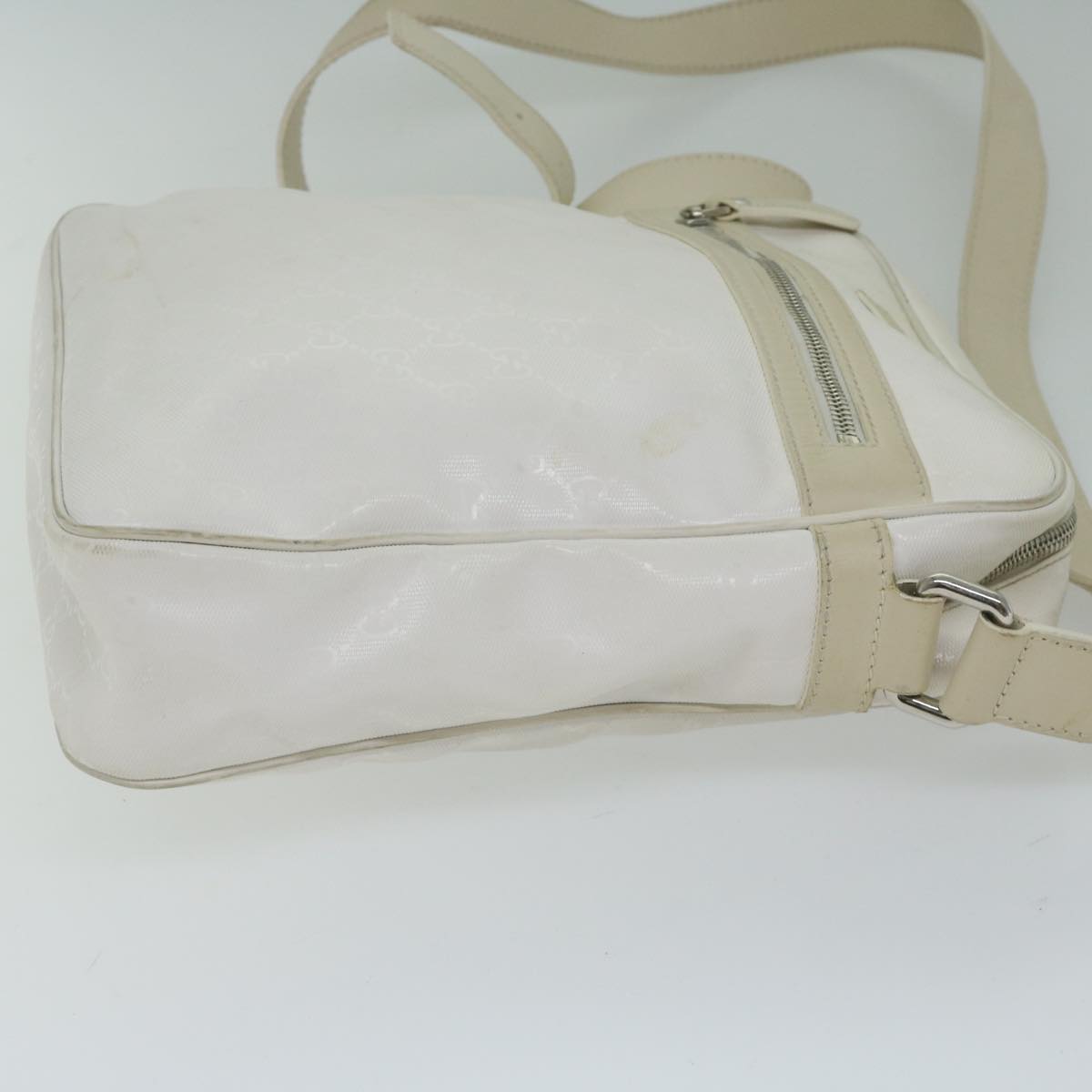 GUCCI GG implementation Shoulder Bag White 201448 Auth 62086