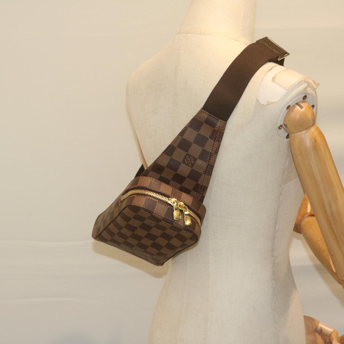 LOUIS VUITTON Damier Ebene Geronimos Shoulder Bag N51994 LV Auth 62128V