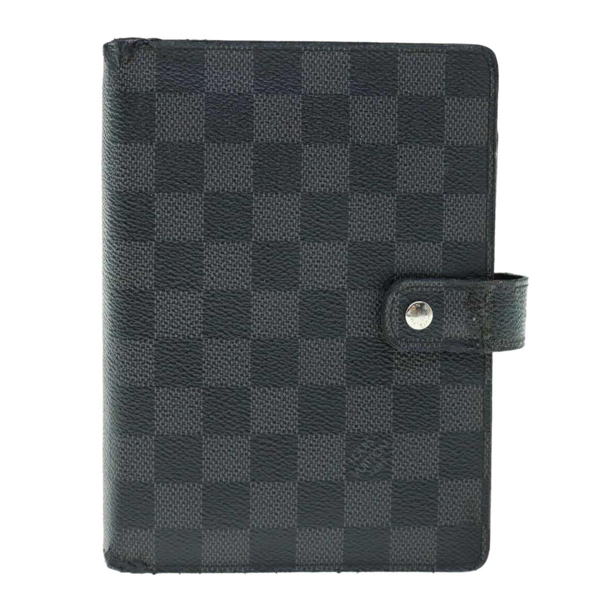 LOUIS VUITTON Damier Graphite Agenda MM Day Planner Cover R20242 LV Auth 62143