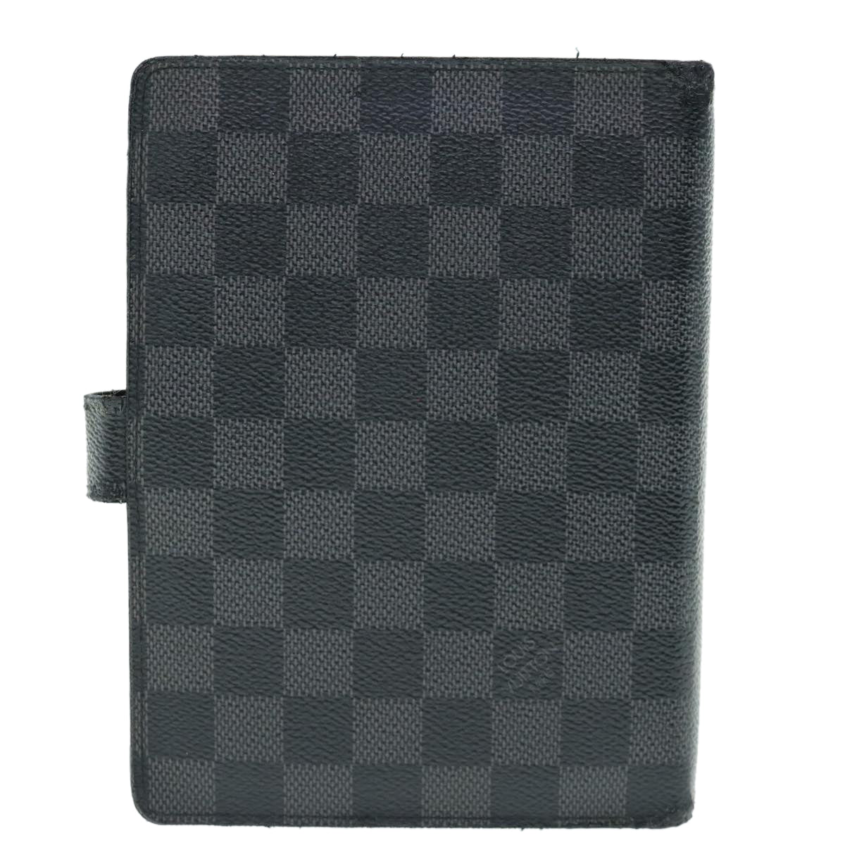 LOUIS VUITTON Damier Graphite Agenda MM Day Planner Cover R20242 LV Auth 62143