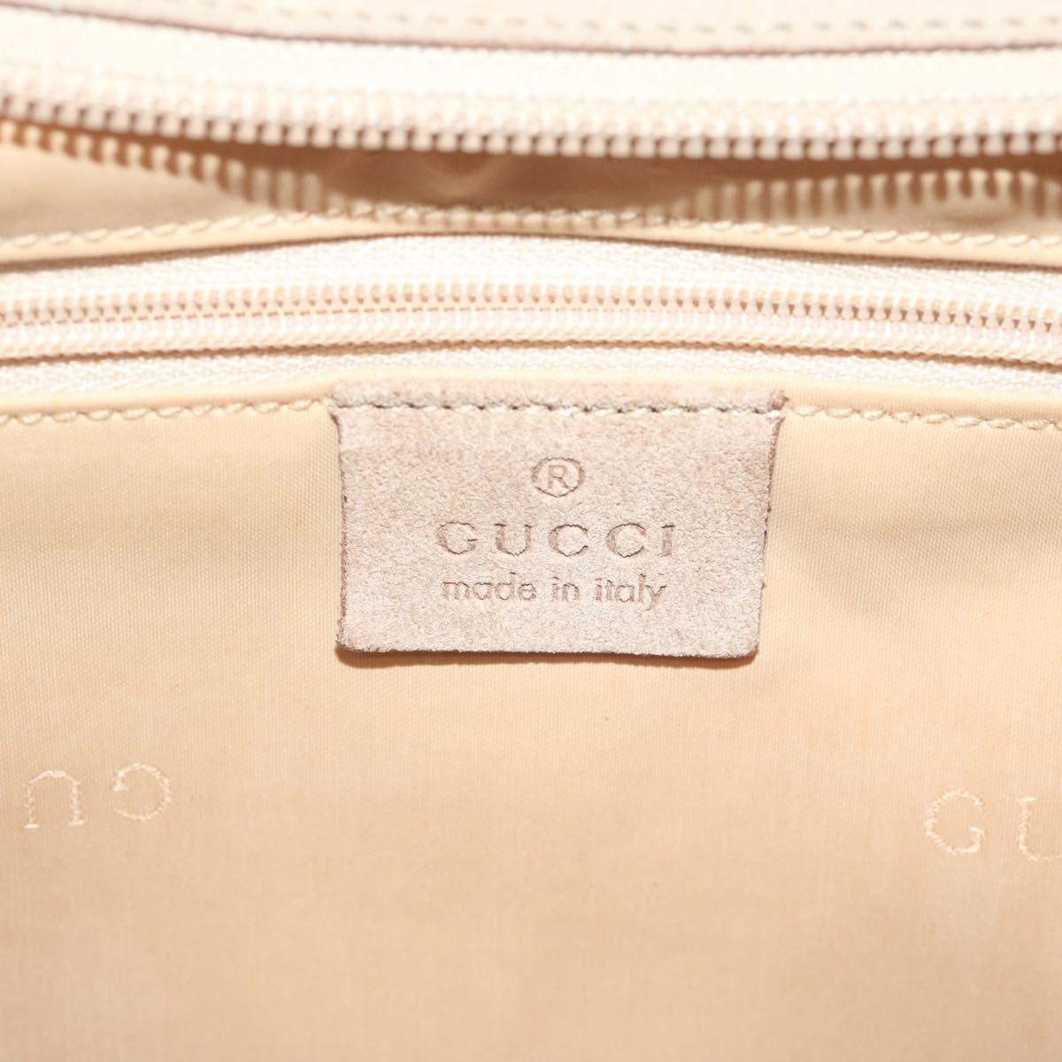 GUCCI Chain Shoulder Bag Suede Beige 001 3873 3754 Auth 62200