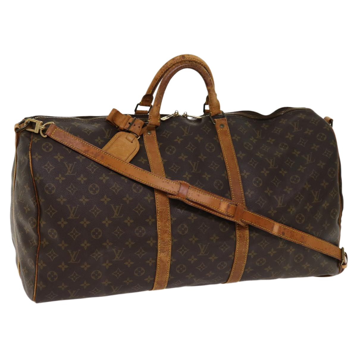 LOUIS VUITTON Monogram Keepall Bandouliere 60 Boston Bag M41412 LV Auth 62231