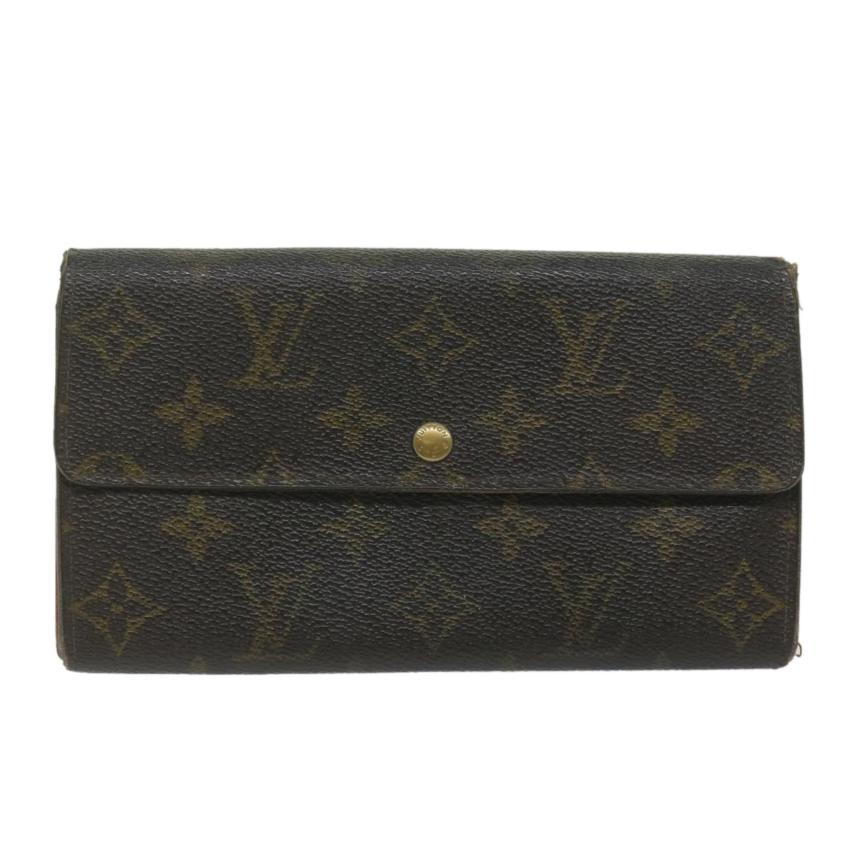 LOUIS VUITTON Monogram Portefeuille Credit Long Wallet M61723 LV Auth 62232