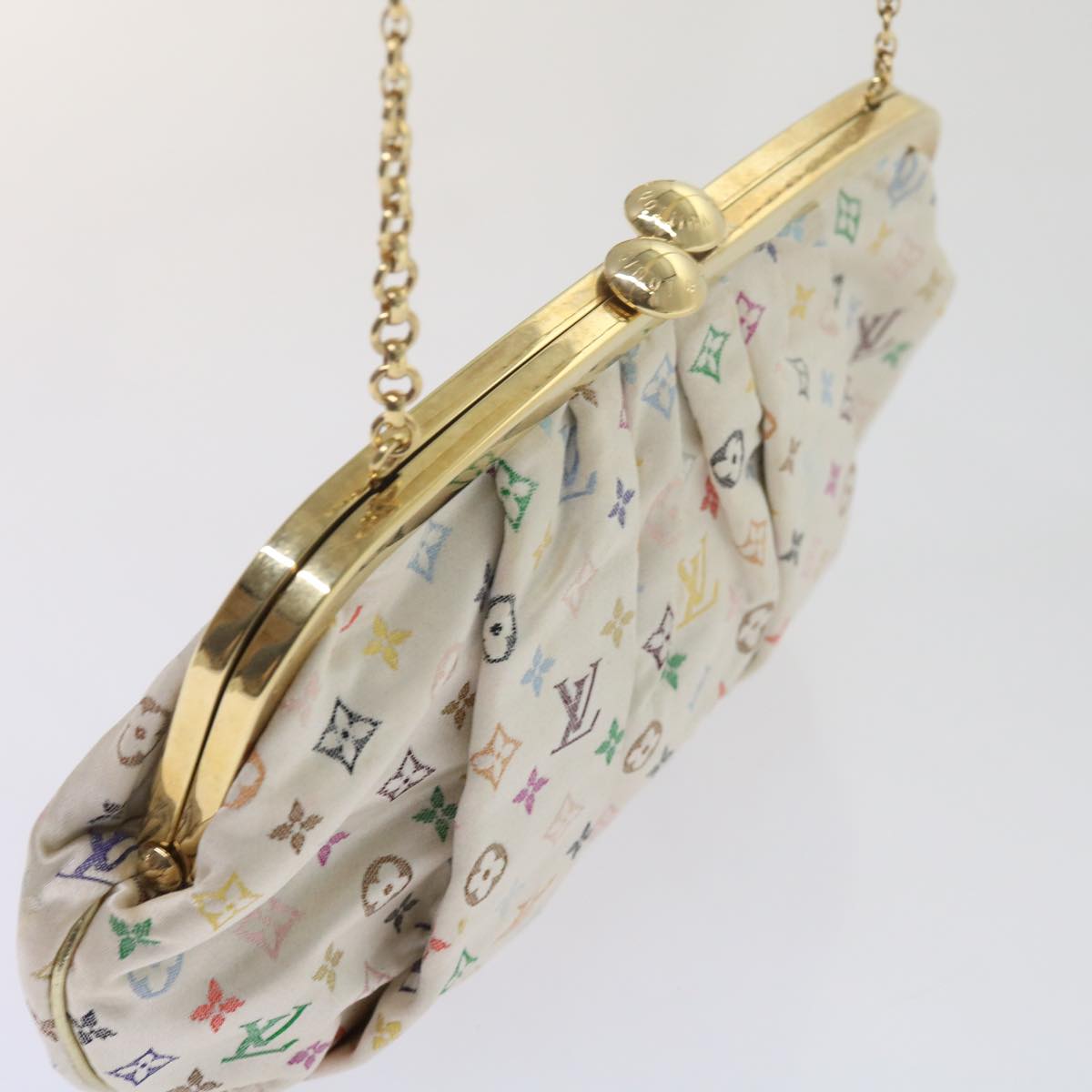 LOUIS VUITTON Monogram Multicolor Omoniere Hand Bag White LV Auth 62290SV