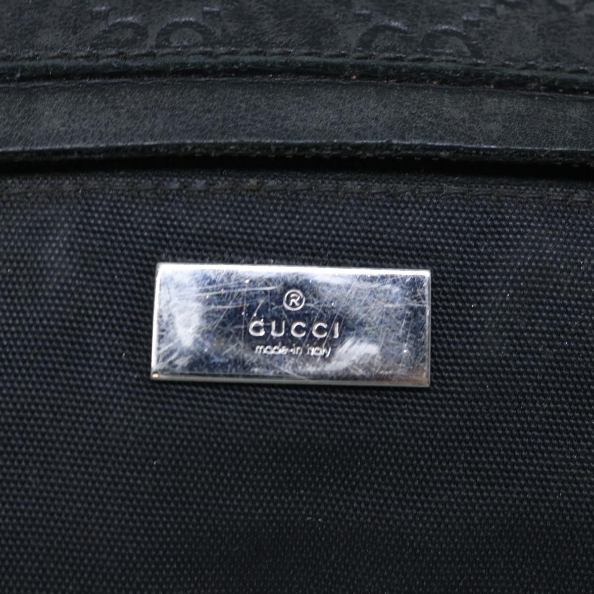 GUCCI GG Canvas Guccissima Body Bag Black 162417 Auth 62368