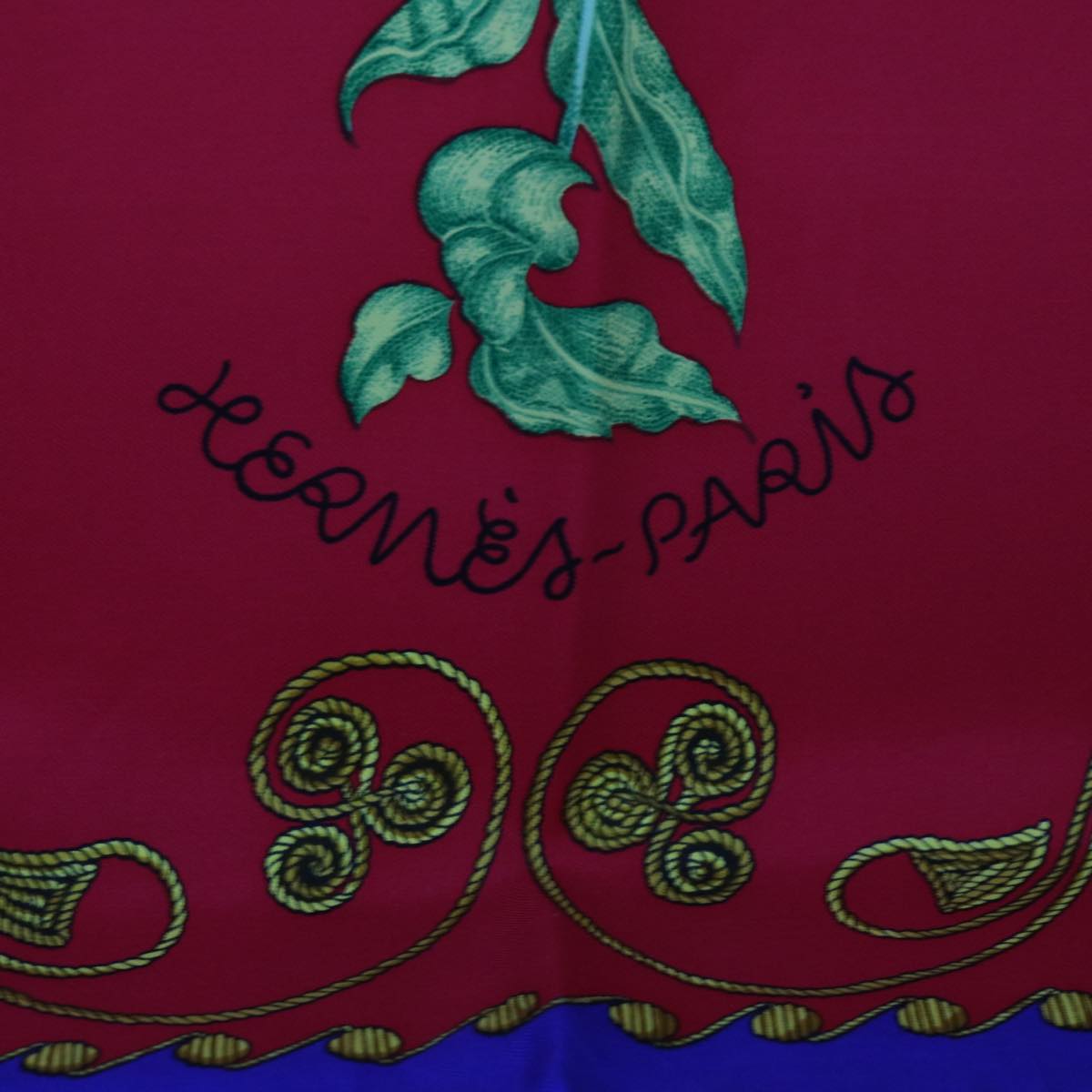 HERMES Carre 90 ARABESQUES Scarf Silk Red Auth 62408