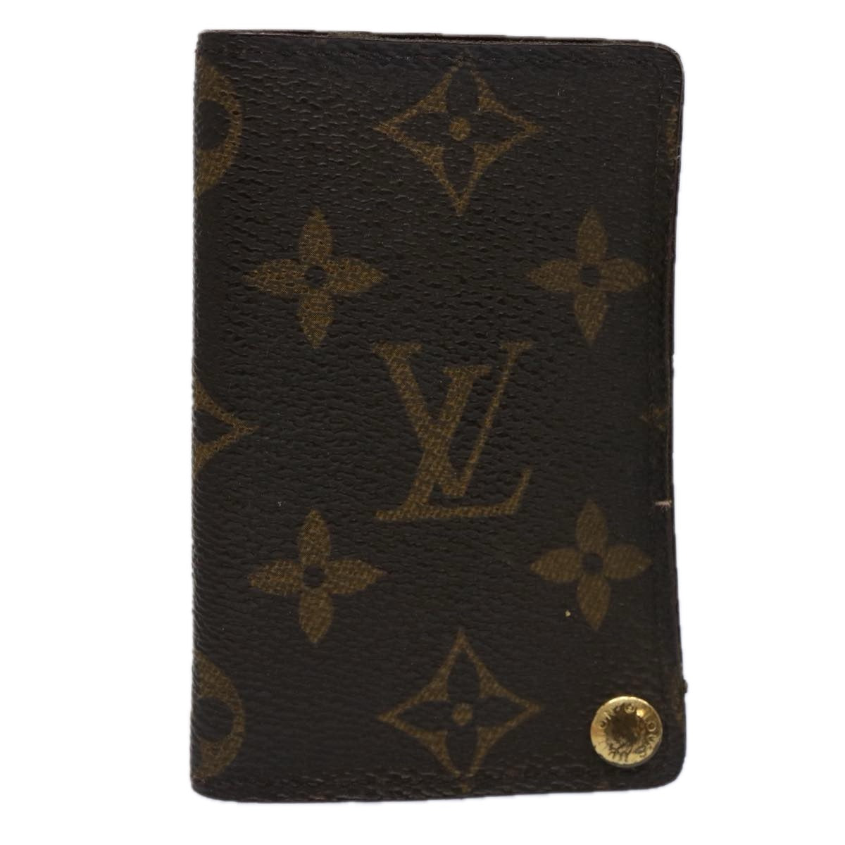 LOUIS VUITTON Monogram Porte Cartes Credit Pression Card Case M60937 Auth 62413