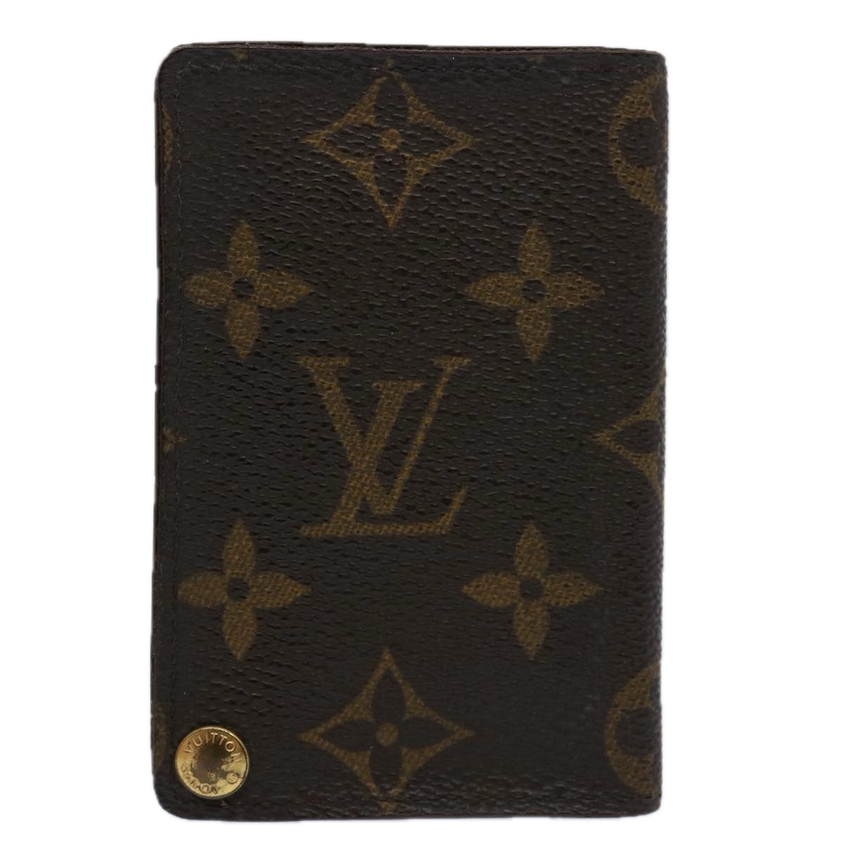 LOUIS VUITTON Monogram Porte Cartes Credit Pression Card Case M60937 Auth 62413